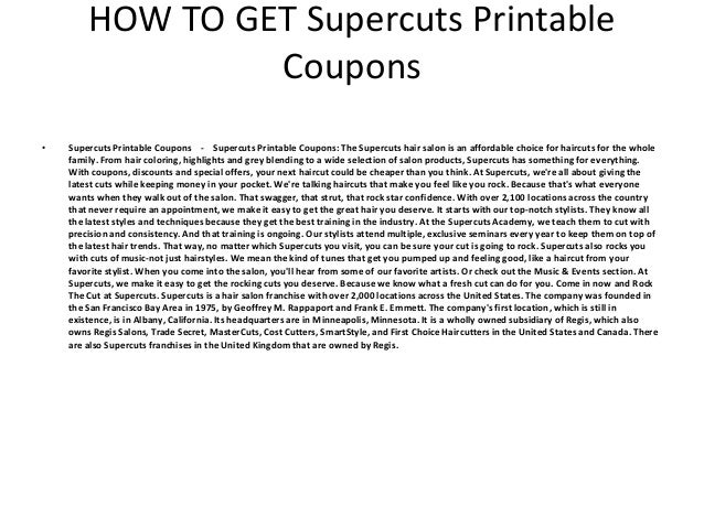 Supercuts Printable Discount codes - Supercuts Printable Discount coupons photograph regarding Supercut Printable Coupons identified as Supercuts Printable Discount codes - Supercuts Printable Coupon codes